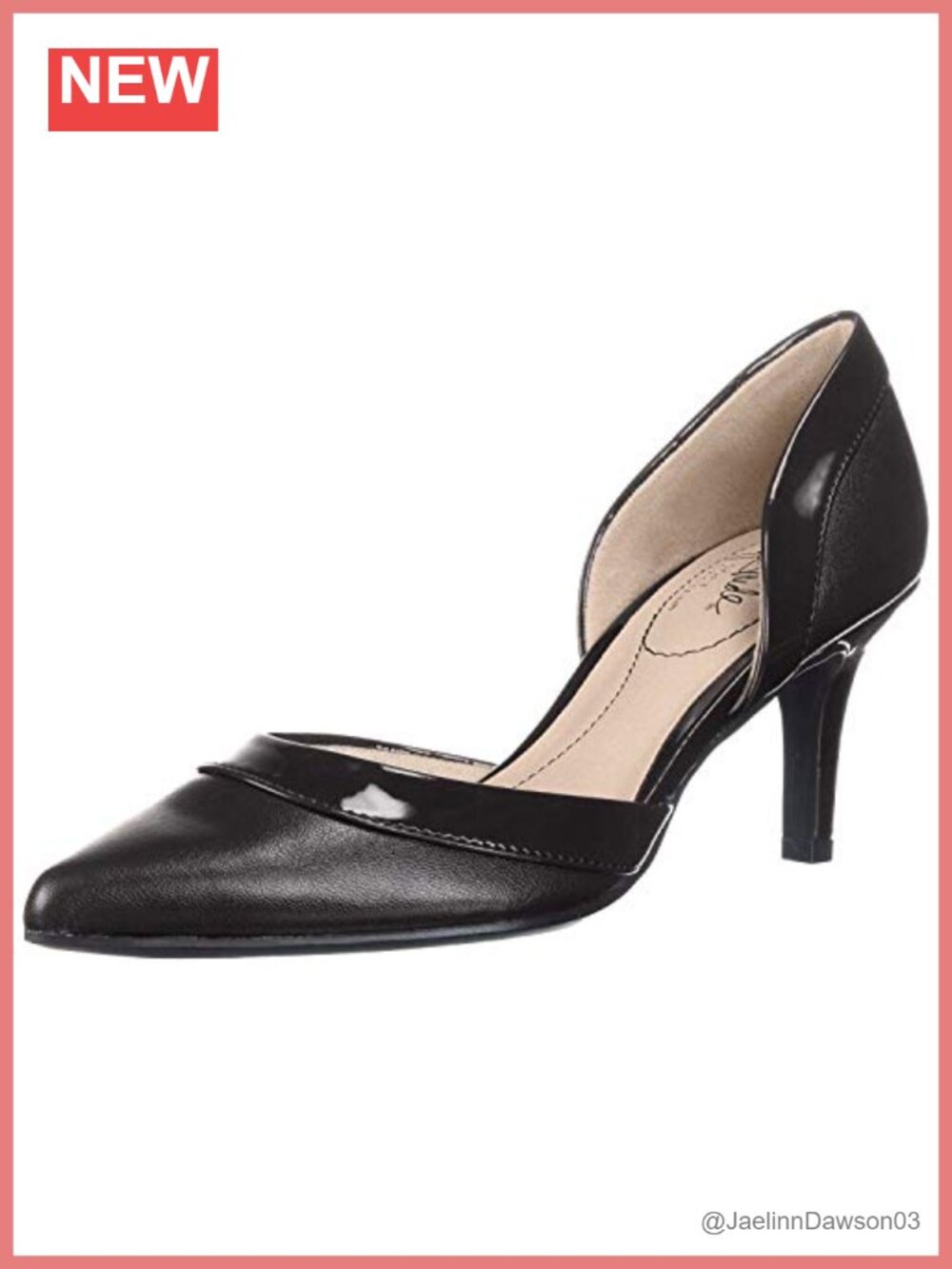 LifeStride Women's Saldana Black Patent Leather Stiletto Pointed Toe Pumps